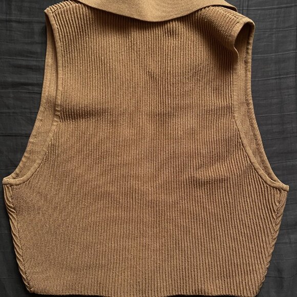 Babaton Sculpt Knit Polo Top in Toasty M - Picture 5 of 5